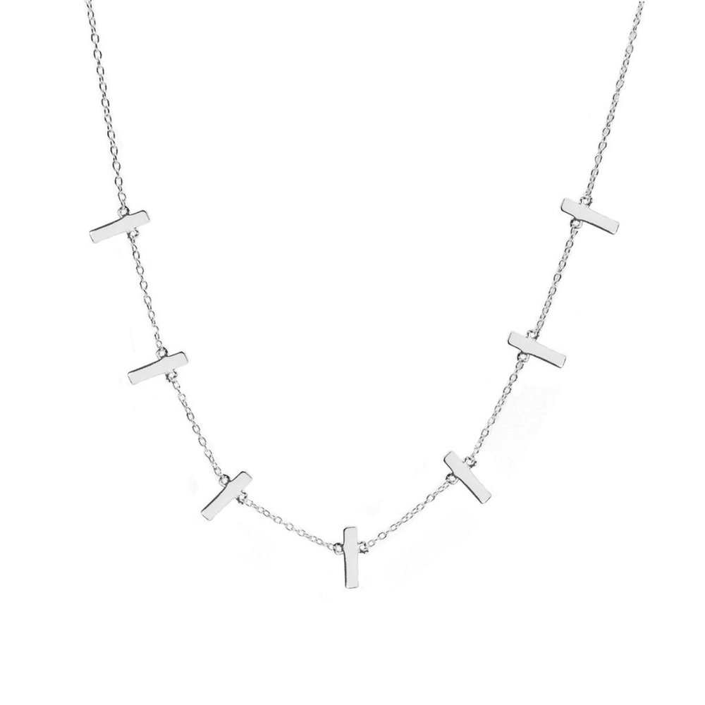 Gold Seven Bar Necklace  Layering necklace  Delicate Necklace  Gold Necklace
